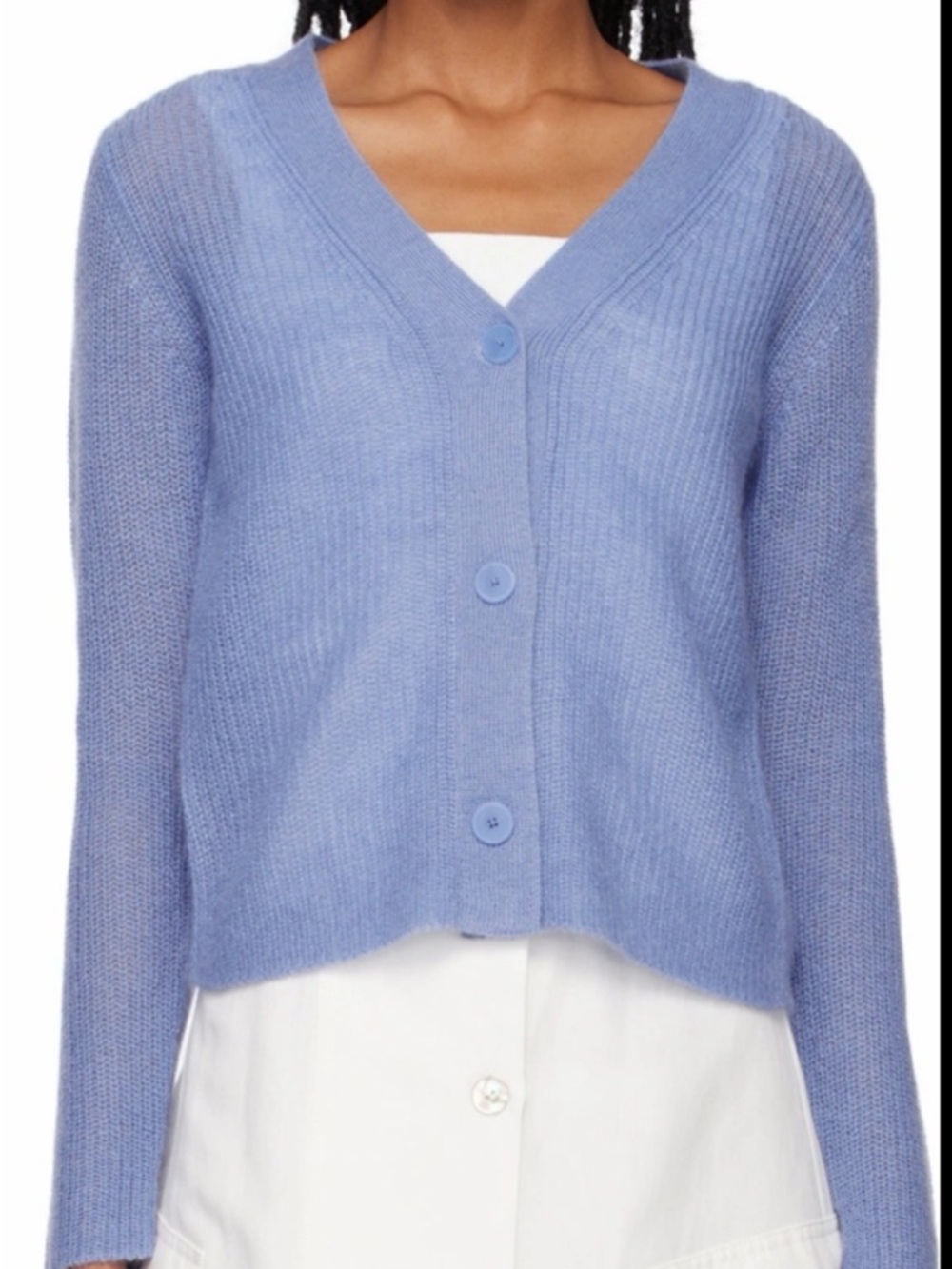 Vince Light v neck Blue 3 Buttons Women's Sweater